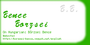 bence borzsei business card